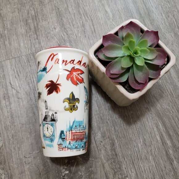 Starbucks Canada Double Wall Ceramic Coffee Tumbler Mug 2016 - Picture 1 of 7